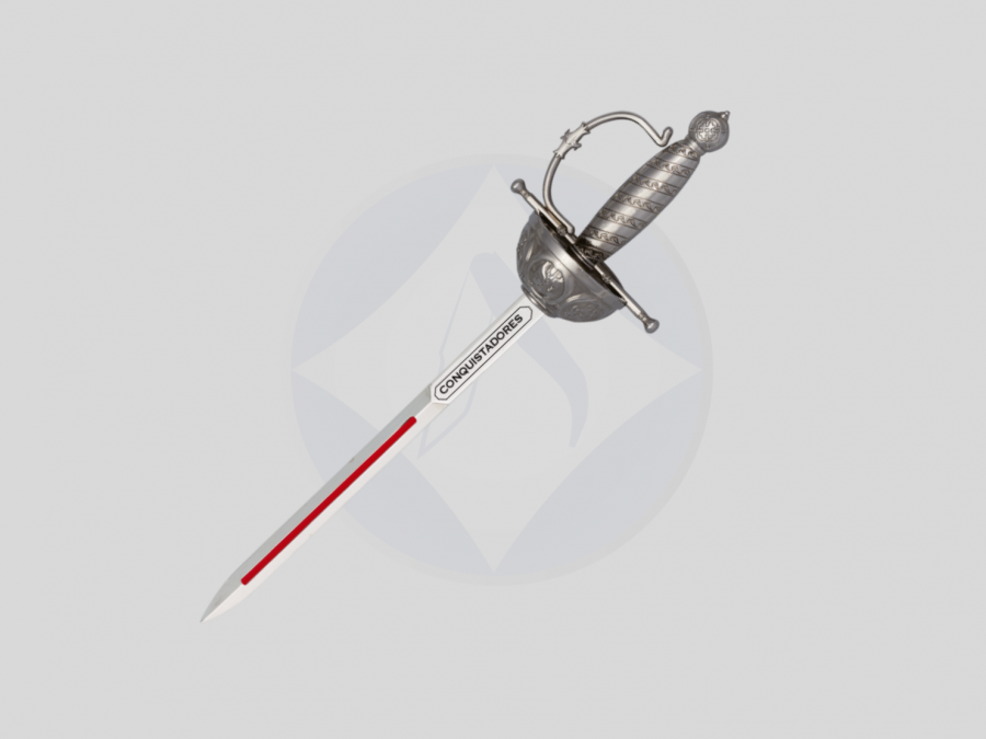 Mini espada Conquistadores Tole10 Imperial de Zamak para coleccionismo y decoración