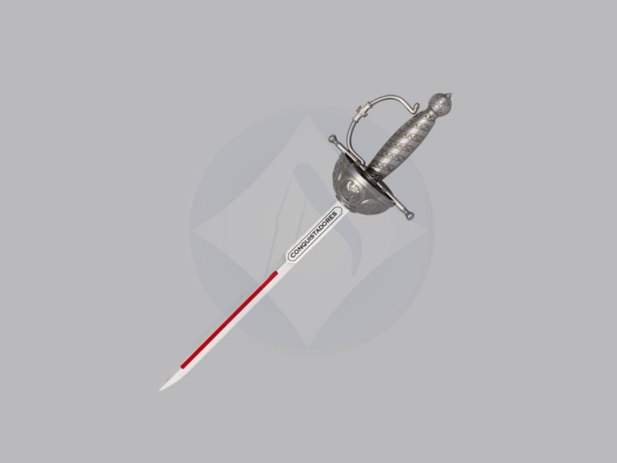 Mini espada Conquistadores Tole10 Imperial de Zamak para coleccionismo y decoración