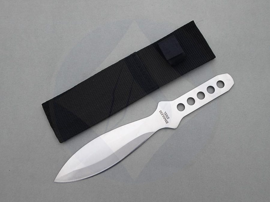 Cuchillo lanzador deportivo Albainox de acero inoxidable de 22 cm con funda