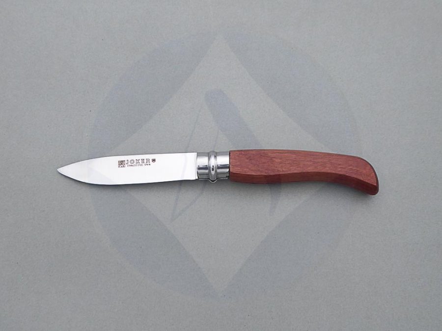 Navaja Joker artesanal con mango de madera de bubinga y virola de seguridad
